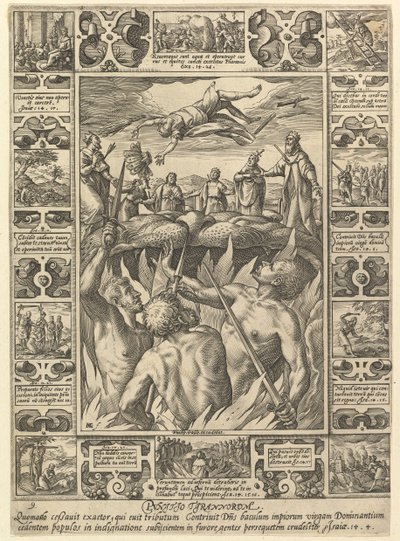 Punitio Tirannorum, uit Allegorieën van het Christelijk Geloof, uit Christelijke en Profane Allegor... door Hendrik Goltzius