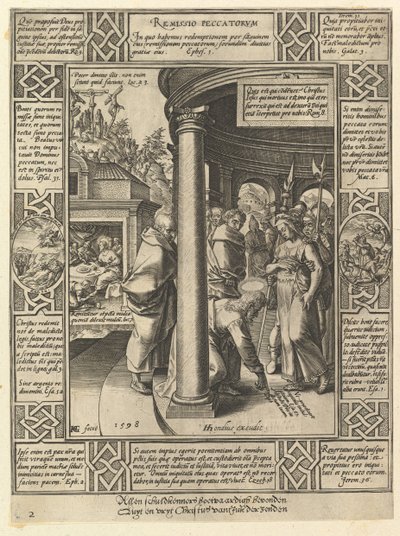 Remissio Peccatorum, uit de Allegorieën over de Christelijke Geloofsbelijdenis door Hendrik Goltzius