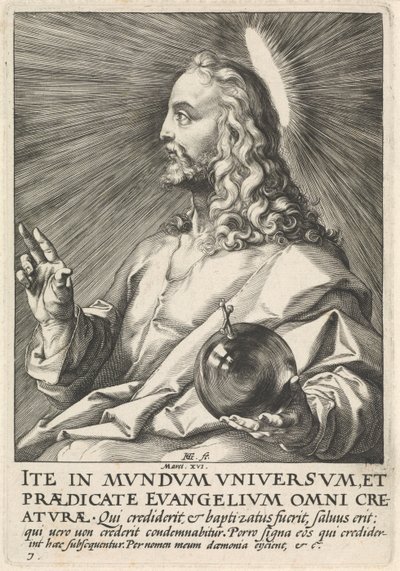 Salvator Mundi, ca. 1589 door Hendrik Goltzius