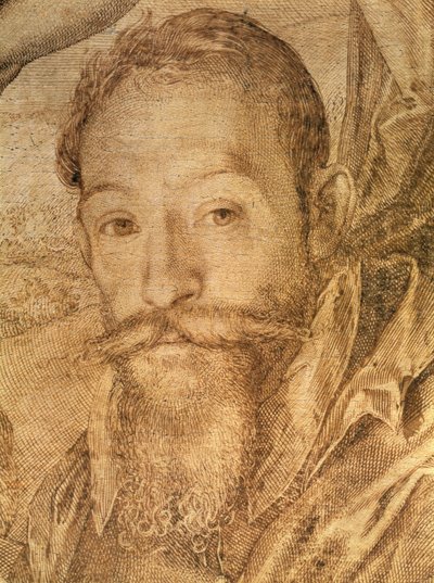 Zelfportret (detail) door Hendrik Goltzius