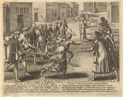 De misbruiken van de wet, Plaat 7 door Hendrik Goltzius