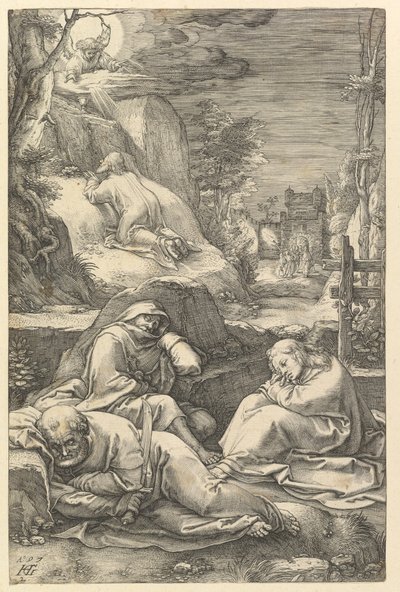 De Agonie in de Tuin, uit De Passie van Christus door Hendrik Goltzius
