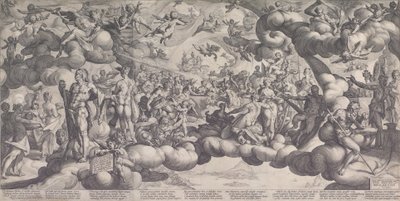 Het feest van de goden bij het huwelijk van Cupido en Psyche, 1587 door Hendrik Goltzius