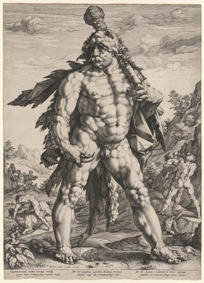 De Grote Hercules of Knollenman, 1589 door Hendrik Goltzius