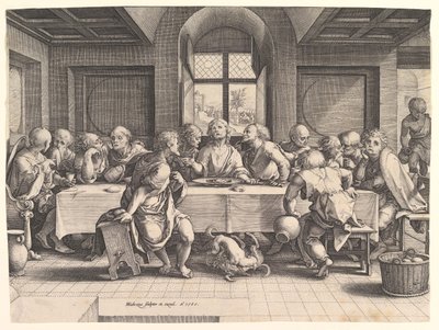 Het Laatste Avondmaal, 1585 door Hendrik Goltzius