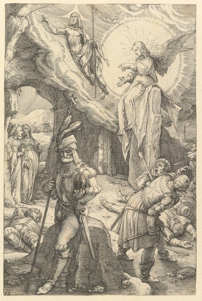 De opstanding, uit De passie van Christus door Hendrik Goltzius