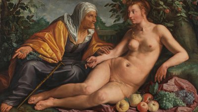 Vertumnus en Pomona door Hendrik Goltzius