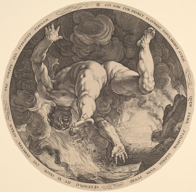 Ixion door Hendrik Goltzius, after Cornelis Cornelisz van Haarlem