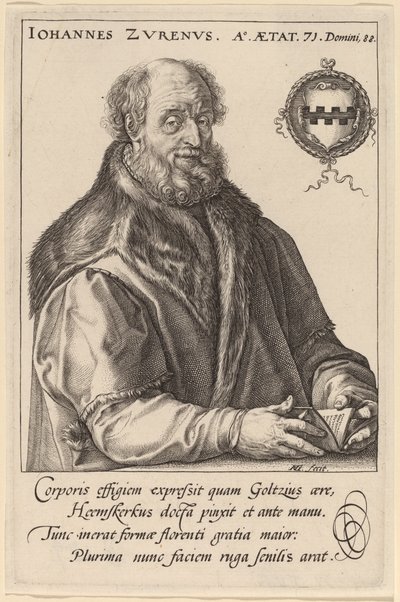 Johannes Zurenus (Jan van Zuren) door Hendrik Goltzius after Maerten van Heemskerck