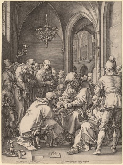 De besnijdenis door Hendrik Goltzius in the style of Albrecht Dürer