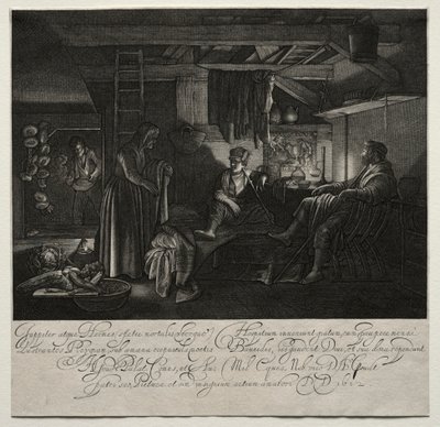 Jupiter en Mercurius bij het Huis van Philemon en Baucis door Hendrik Goudt