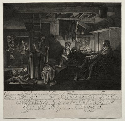 Jupiter en Mercurius bij het Huis van Philemon en Baucis door Hendrik Goudt
