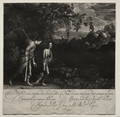 Tobias en de engel (grote plaat) door Hendrik Goudt