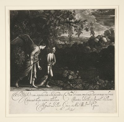 Tobias en de engel door Hendrik Goudt
