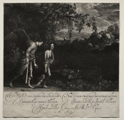 Tobias en de engel (grote plaat) door Hendrik Goudt