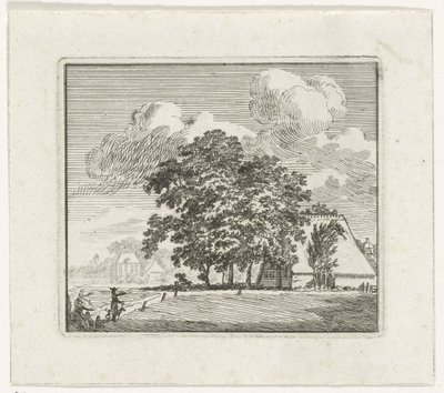 Boerderij in een landschap door Hendrik Hoogers