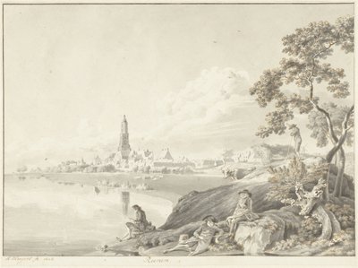 Gezicht op Rhenen door Hendrik Hoogers
