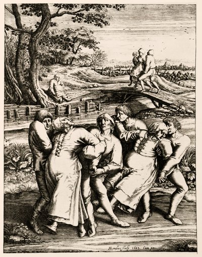 Dansplaag, Straatsburg, Elzas. 1518 door Hendrik I Hondius