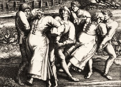 Dansplaag, Straatsburg, Elzas. 1518 door Hendrik I Hondius