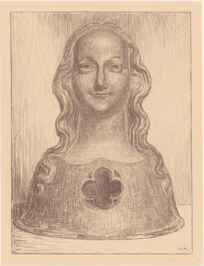 Reliekbuste van een van Sint-Ursula’s maagden door Hendrik Johannes Haverman (signed by artist)