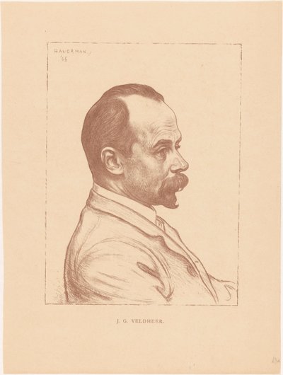 Portret van Jacobus Gerardus Veldheer door Hendrik Johannes Haverman