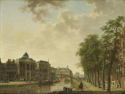 Gezicht op de Houtmarkt, Amsterdam door Hendrik Keun (attributed to)