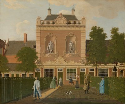De tuin en het koetshuis van Keizersgracht 524 in Amsterdam door Hendrik Keun