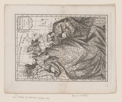 Kaart van Europa, als koningin door Hendrik Kloekhoff