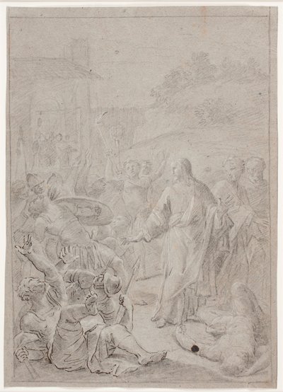 De gevangenneming van Christus. Compositieschets door Hendrik Krock