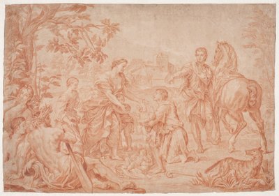 Romulus en Remus. (Livius I, 4). Studie naar het schilderij van Carlo Maratti in Sanssouci, Potsdam (uitgevoerd 1692 voor Niccolo Maria Pallavicini) door Hendrik Krock