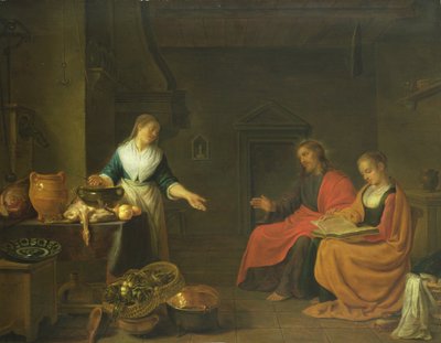Christus in het huis van Martha en Maria, 1645 door Hendrik Martensz Sorgh