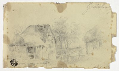 Huis met Rieten Dak door Hendrik Pieter Koekkoek
