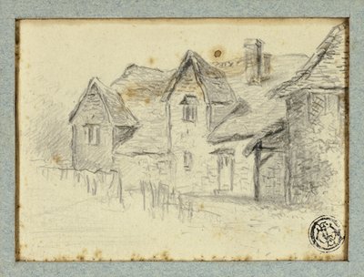 Huizen door Hendrik Pieter Koekkoek