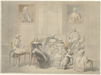 De kinderen van Pieter Cornelis Hasselaer en Clara Wendela Sautijn, met hun grootmoeder Wendela Eleonora Reael door Hendrik Pothoven