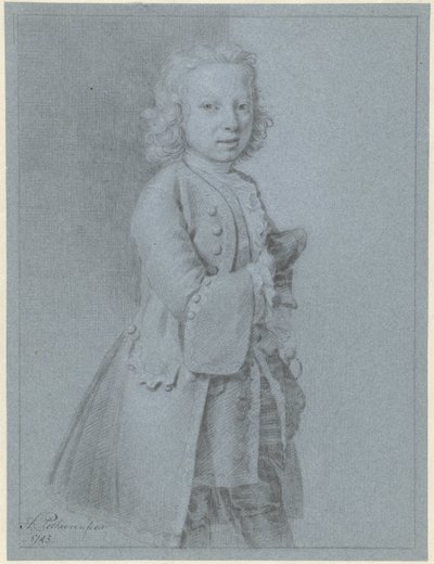 Portret van een staande jongen door Hendrik Pothoven