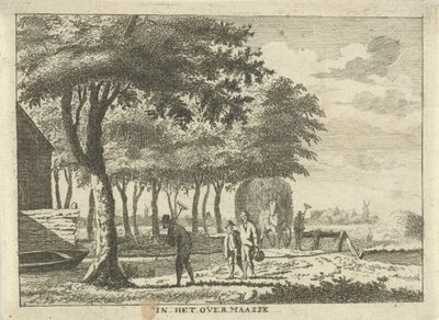 Boeren op een stuk land door Hendrik Roosing