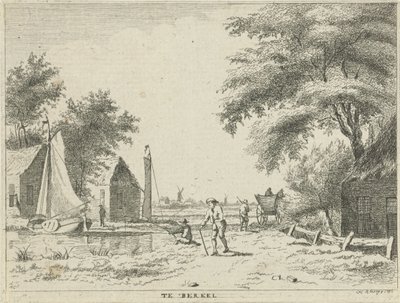 Gezicht op een rivier door Hendrik Roosing
