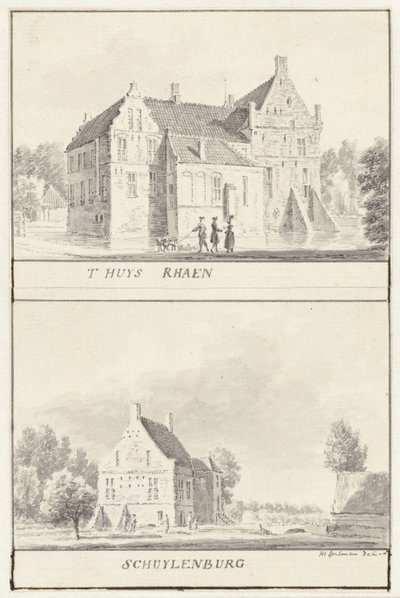 De havezathes Rhaan en Schuylenburg in Salland, Overijssel door Hendrik Spilman