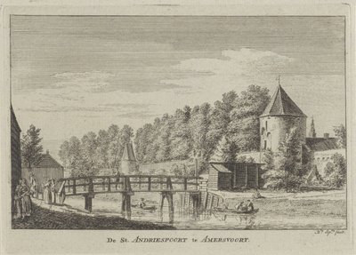 Gezicht op de Sint Andriespoort te Amersfoort door Hendrik Spilman