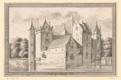 Gezicht op het Slot Assumburg bij Heemskerk, 1640 door Hendrik Tavenier (possibly)