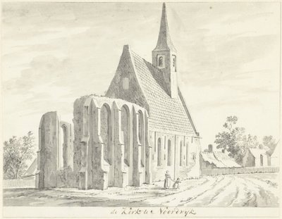 Gezicht op het Witte Kerkje te Noordwijkerhout door Hendrik Tavenier