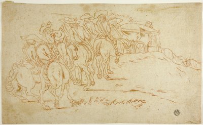 Cavalerie Escorte Rijtuig door Hendrik Verschuring