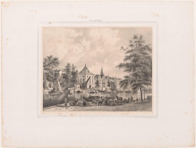 Gezicht op Haarlem vanaf het Spaarne door Hendrik Wilhelmus Last
