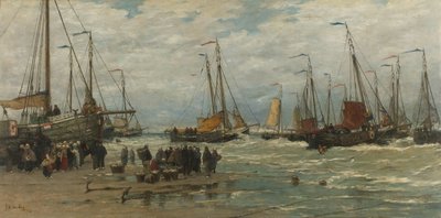 Pinken in de branding door Hendrik Willem Mesdag
