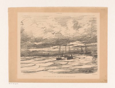 Stormachtig weer bij de kust van Scheveningen door Hendrik Willem Mesdag