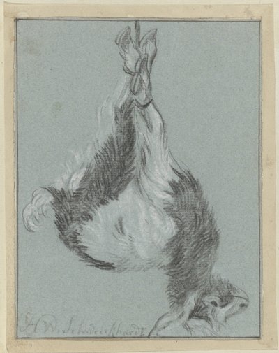 Stervende geit door Hendrik Willem Schweickhardt (signed by artist)