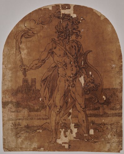 Mars buiten de muren van Brussel door Hendrik de Clerck