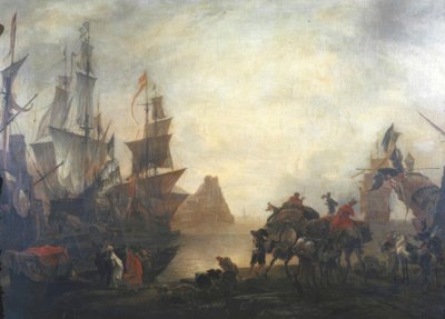 Oosterse zeehaven door Hendrik van Minderhout