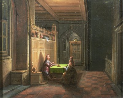 Christus in het huis van Nicodemus door Hendrik van Steenwyck