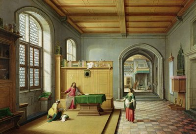 Christus in het Huis van Martha en Maria door Hendrik van Steenwyk